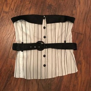 Tuxedo look stretch tube top